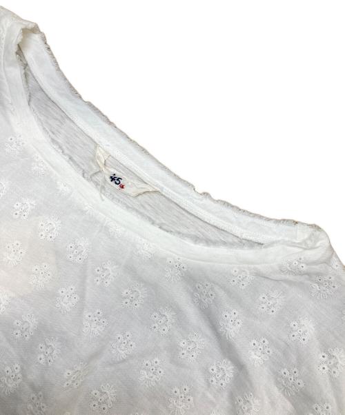 45R（フォーティファイブ・アール）45R (フォーティファイブ・アール) エンブロイダリーレースブラウス ホワイト サイズ:3の古着・服飾アイテム