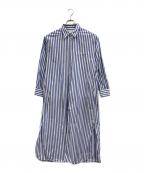 L'appartementアパルトモン）の古着「FABRICA STRIPE SHIRT ONEPIECE」｜ブルー