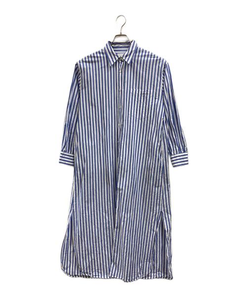 L'appartement（アパルトモン）L'appartement (アパルトモン) FABRICA STRIPE SHIRT ONEPIECE ブルー サイズ:不明（実寸参照）の古着・服飾アイテム