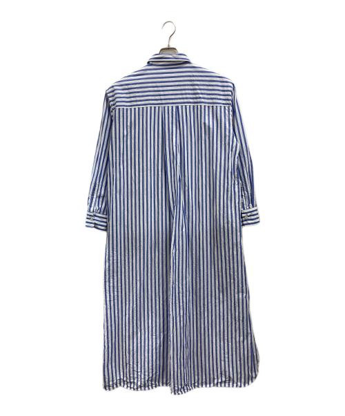 L'appartement（アパルトモン）L'appartement (アパルトモン) FABRICA STRIPE SHIRT ONEPIECE ブルー サイズ:不明（実寸参照）の古着・服飾アイテム