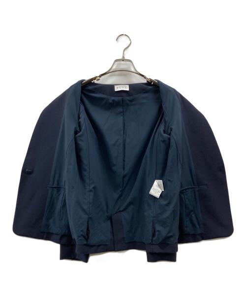 PLST（プラステ）PLST (プラステ) ブラッシュドバックカラーレスジャケット＆ブラッシュドバックスティックパンツ ネイビー サイズ:ジャケットM パンツLの古着・服飾アイテム