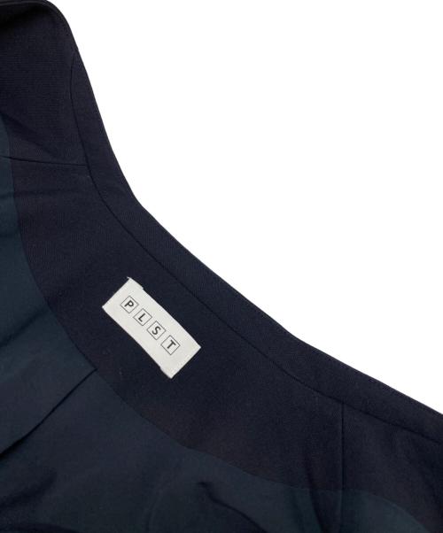 PLST（プラステ）PLST (プラステ) ブラッシュドバックカラーレスジャケット＆ブラッシュドバックスティックパンツ ネイビー サイズ:ジャケットM パンツLの古着・服飾アイテム