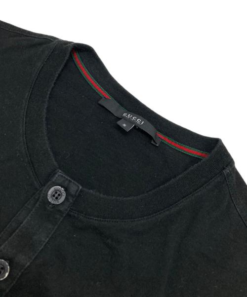 GUCCI（グッチ）GUCCI (グッチ) ヘンリーネックカットソー ブラック サイズ:Sの古着・服飾アイテム
