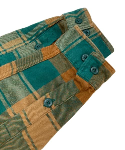 Patagonia（パタゴニア）Patagonia (パタゴニア) ネルシャツ グリーン×オレンジ サイズ:Sの古着・服飾アイテム