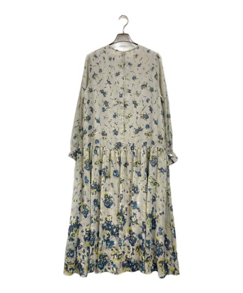 自由区（ジユウク）自由区 (ジユウク) オータムダリアプリント ワンピース ベージュ サイズ:38の古着・服飾アイテム