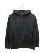 s'yteサイト）の古着「FRENCH TERRY ASYMMETRICAL ZIP-UP HOODIE」｜ブラック