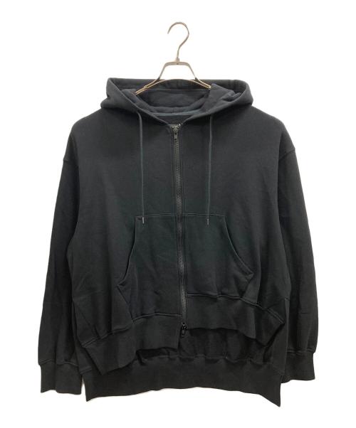 s'yte（サイト）s'yte (サイト) FRENCH TERRY ASYMMETRICAL ZIP-UP HOODIE ブラック サイズ:3 未使用品の古着・服飾アイテム