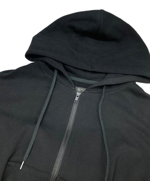 s'yte（サイト）s'yte (サイト) FRENCH TERRY ASYMMETRICAL ZIP-UP HOODIE ブラック サイズ:3 未使用品の古着・服飾アイテム