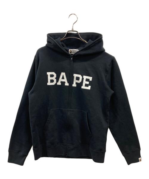 A BATHING APE（アベイシングエイプ）A BATHING APE (アベイシングエイプ) ロゴジップパーカー ブラック サイズ:XLの古着・服飾アイテム