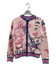 Hysteric Glamour（ヒステリックグラマー）の古着「ウサギ柄ニットブルゾン」｜ピンク
