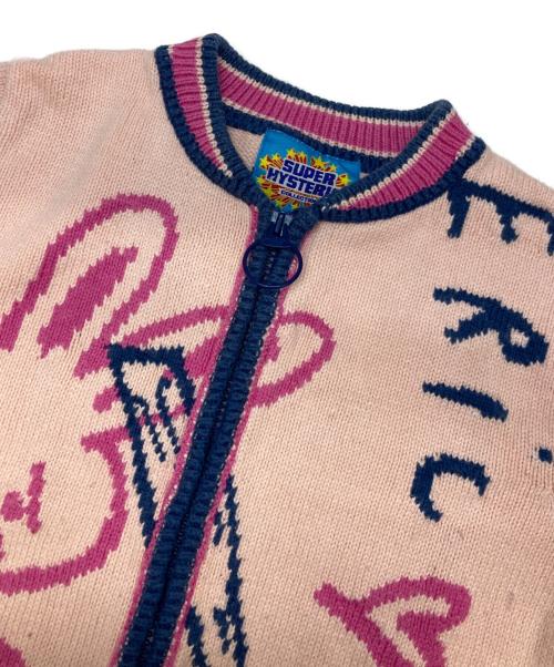 Hysteric Glamour（ヒステリックグラマー）Hysteric Glamour (ヒステリックグラマー) ウサギ柄ニットブルゾン ピンク サイズ:FREEの古着・服飾アイテム