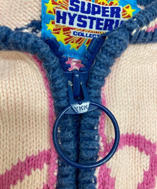 Hysteric Glamour（ヒステリックグラマー）Hysteric Glamour (ヒステリックグラマー) ウサギ柄ニットブルゾン ピンク サイズ:FREEの古着・服飾アイテム