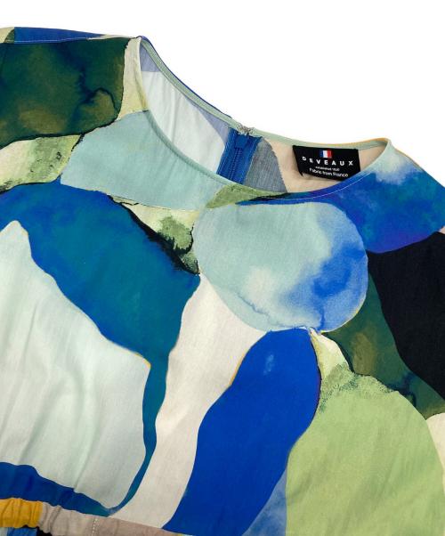 DEVEAUX（デヴォー）DEVEAUX (デヴォー) ノースリーブ総柄ワンピース グリーン サイズ:1の古着・服飾アイテム