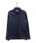 JIL SANDER+ジルサンダープラス）の古着「ウール比翼シャツ」｜ネイビー