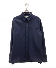JIL SANDER+（ジルサンダープラス）の古着「ウール比翼シャツ」｜ネイビー