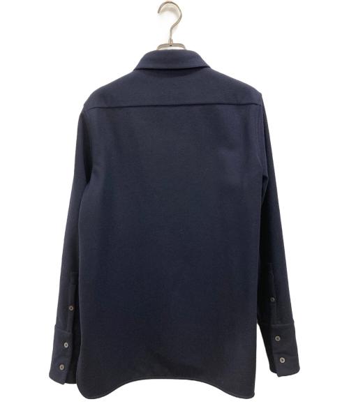 JIL SANDER+（ジルサンダープラス）JIL SANDER+ (ジルサンダープラス) ウール比翼シャツ ネイビー サイズ:36の古着・服飾アイテム