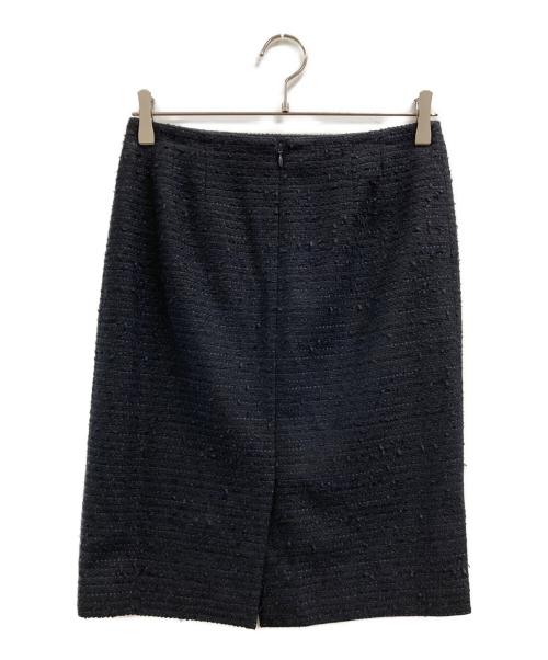 UNTITLED（アンタイトル）UNTITLED (アンタイトル) ファンシーツイードノーカラージャケット＆スカート ネイビー サイズ:2の古着・服飾アイテム