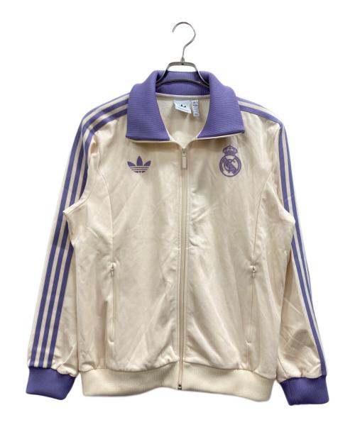 adidas（アディダス）adidas (アディダス) レアル・マドリード トラックトップ アイボリー×パープル サイズ:XLの古着・服飾アイテム