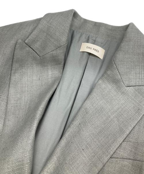 DES PRES（デ プレ）DES PRES (デ プレ) ウェットリネン ダブルブレストジャケット グレー サイズ:Freeの古着・服飾アイテム