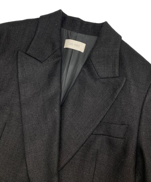 DES PRES（デ プレ）DES PRES (デ プレ) ウェットリネン ダブルブレストジャケット ブラック サイズ:freeの古着・服飾アイテム