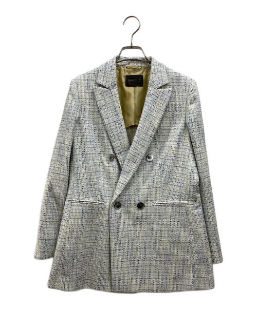 TOMORROW LAND collection（トゥモローランドコレクション）TOMORROW LAND collection (トゥモローランドコレクション) ファンシーテープ ダブルブレストジャケット スカイブルー サイズ:36の古着・服飾アイテム