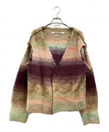 PERVERZE（パーバーズ）の古着「Gradient Stripe Wide Cardigan」｜ブラウン
