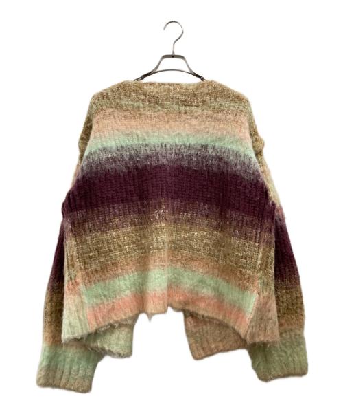 PERVERZE（パーバーズ）PERVERZE (パーバーズ) Gradient Stripe Wide Cardigan ブラウン サイズ:FREEの古着・服飾アイテム