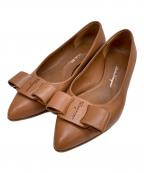 Salvatore Ferragamoサルヴァトーレ フェラガモ）の古着「ヴァラリボンフラットシューズ」｜ブラウン