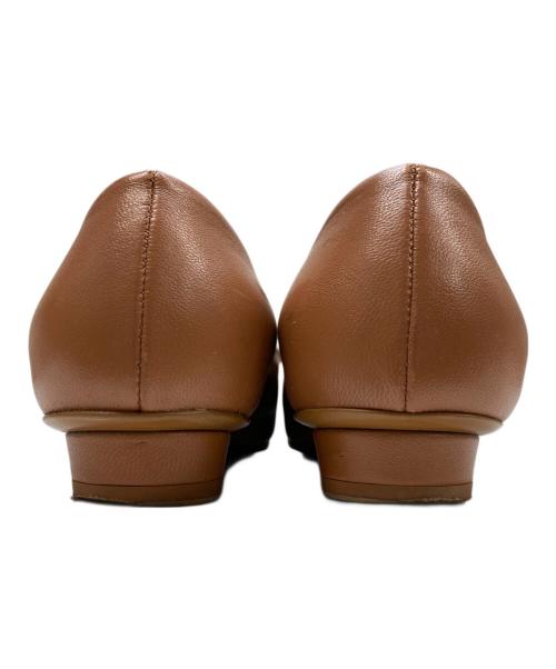 Salvatore Ferragamo（サルヴァトーレ フェラガモ）Salvatore Ferragamo (サルヴァトーレ フェラガモ) ヴァラリボンフラットシューズ ブラウン サイズ:5の古着・服飾アイテム