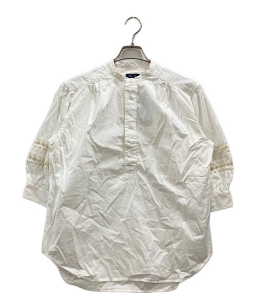 POLO RALPH LAUREN（ポロ・ラルフローレン）POLO RALPH LAUREN (ポロ・ラルフローレン) メッシュスリーブハーフボタンプルオーバー アイボリー サイズ:Sの古着・服飾アイテム