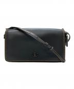 COACHコーチ）の古着「レザーショルダーバッグ」｜ブラック