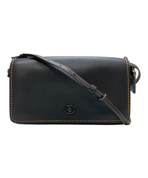COACH（コーチ）COACH (コーチ) レザーショルダーバッグ ブラックの古着・服飾アイテム