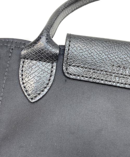 LONGCHAMP（ロンシャン）LONGCHAMP (ロンシャン) ル プリアージュ ハンドバッグ ロゴ刺繍 S ブラックの古着・服飾アイテム