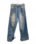 NVRFRGTネヴァーフォーゲット）の古着「3D Twisted Wide Leg Jeans」｜ブルー