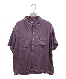 stussy（ステューシー）の古着「Contrast Pick Stitched　レーヨンシャツ」｜パープル