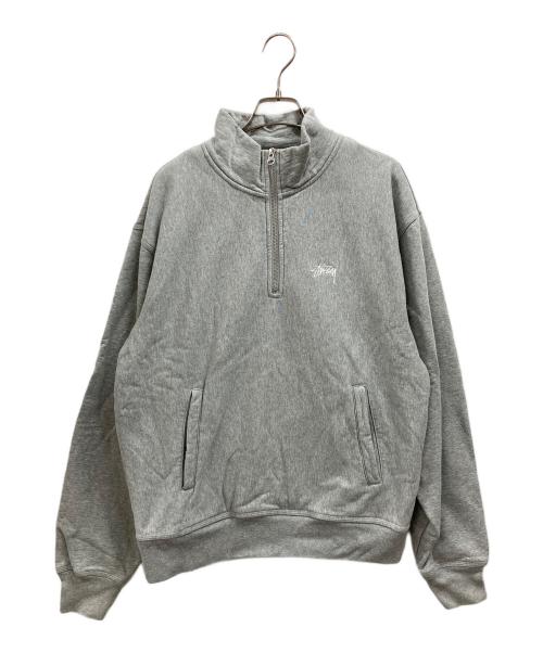 stussy（ステューシー）stussy (ステューシー) ハーフジップスウェット グレー サイズ:Mの古着・服飾アイテム