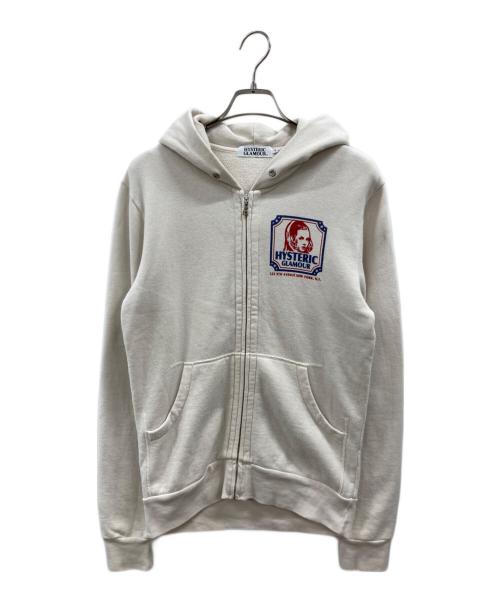 Hysteric Glamour（ヒステリックグラマー）Hysteric Glamour (ヒステリックグラマー) ジップヒスガール ビックロゴパーカー アイボリー サイズ:Sの古着・服飾アイテム
