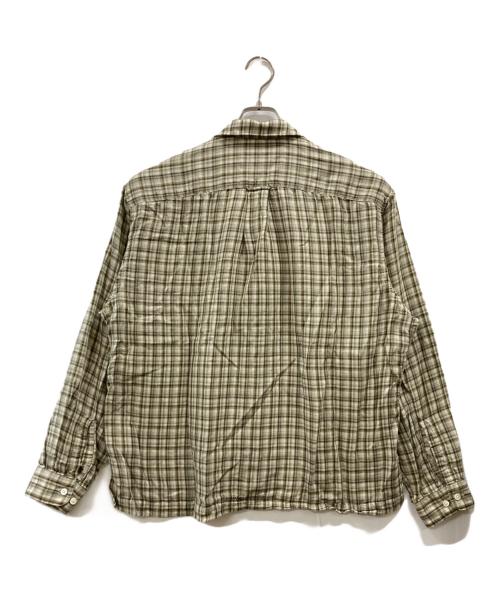 SEDAN ALL-PURPOSE（セダンオールパーパス）SEDAN ALL-PURPOSE (セダンオールパーパス) Double Gauze Plaid Open Collar Shirt ベージュ サイズ:Mの古着・服飾アイテム