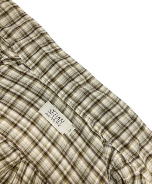SEDAN ALL-PURPOSE（セダンオールパーパス）SEDAN ALL-PURPOSE (セダンオールパーパス) Double Gauze Plaid Open Collar Shirt ベージュ サイズ:Mの古着・服飾アイテム