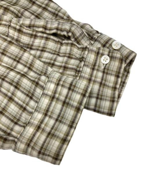 SEDAN ALL-PURPOSE（セダンオールパーパス）SEDAN ALL-PURPOSE (セダンオールパーパス) Double Gauze Plaid Open Collar Shirt ベージュ サイズ:Mの古着・服飾アイテム