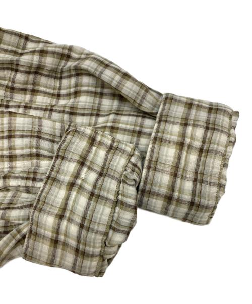 SEDAN ALL-PURPOSE（セダンオールパーパス）SEDAN ALL-PURPOSE (セダンオールパーパス) Double Gauze Plaid Open Collar Shirt ベージュ サイズ:Mの古着・服飾アイテム