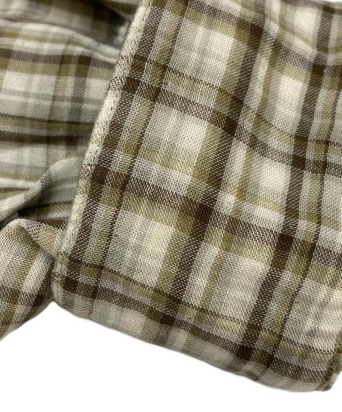 SEDAN ALL-PURPOSE（セダンオールパーパス）SEDAN ALL-PURPOSE (セダンオールパーパス) Double Gauze Plaid Open Collar Shirt ベージュ サイズ:Mの古着・服飾アイテム