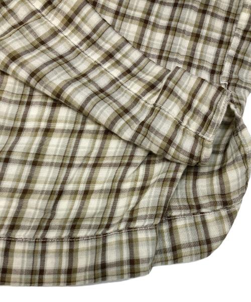 SEDAN ALL-PURPOSE（セダンオールパーパス）SEDAN ALL-PURPOSE (セダンオールパーパス) Double Gauze Plaid Open Collar Shirt ベージュ サイズ:Mの古着・服飾アイテム