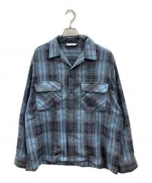 JOURNAL STANDARD（ジャーナルスタンダード）の古着「エアリー チェック オープンカラー シャツ」｜ブルー×グレー
