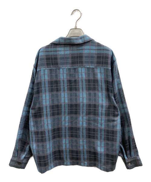 JOURNAL STANDARD（ジャーナルスタンダード）JOURNAL STANDARD (ジャーナルスタンダード) エアリー チェック オープンカラー シャツ ブルー×グレー サイズ:Mの古着・服飾アイテム