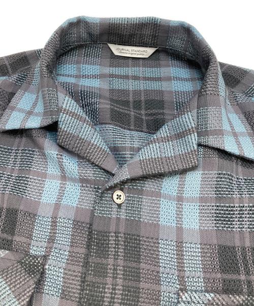 JOURNAL STANDARD（ジャーナルスタンダード）JOURNAL STANDARD (ジャーナルスタンダード) エアリー チェック オープンカラー シャツ ブルー×グレー サイズ:Mの古着・服飾アイテム