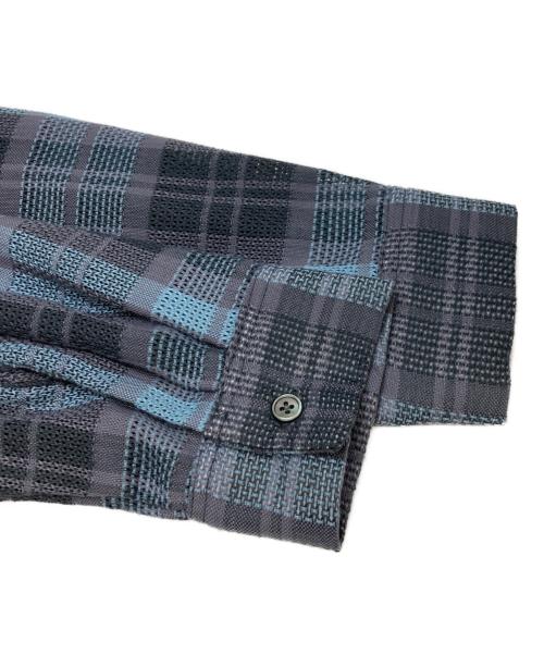 JOURNAL STANDARD（ジャーナルスタンダード）JOURNAL STANDARD (ジャーナルスタンダード) エアリー チェック オープンカラー シャツ ブルー×グレー サイズ:Mの古着・服飾アイテム