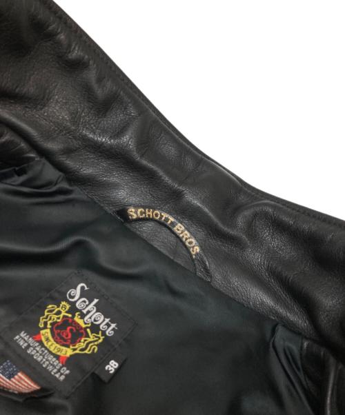 Schott（ショット）Schott (ショット) 103US TRUCKER LEATHER JKT ブラック サイズ:38の古着・服飾アイテム