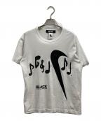 BLACK COMME des GARCONS×NIKEブラックコムデギャルソン×ナイキ）の古着「コラボプリントTシャツ」｜ホワイト