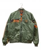 AVIREXアヴィレックス）の古着「REMAKE COMBINATIONMA-1ジャケット」｜カーキ